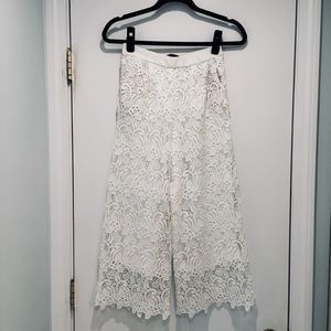 Zara White Lace Culottes Size XS